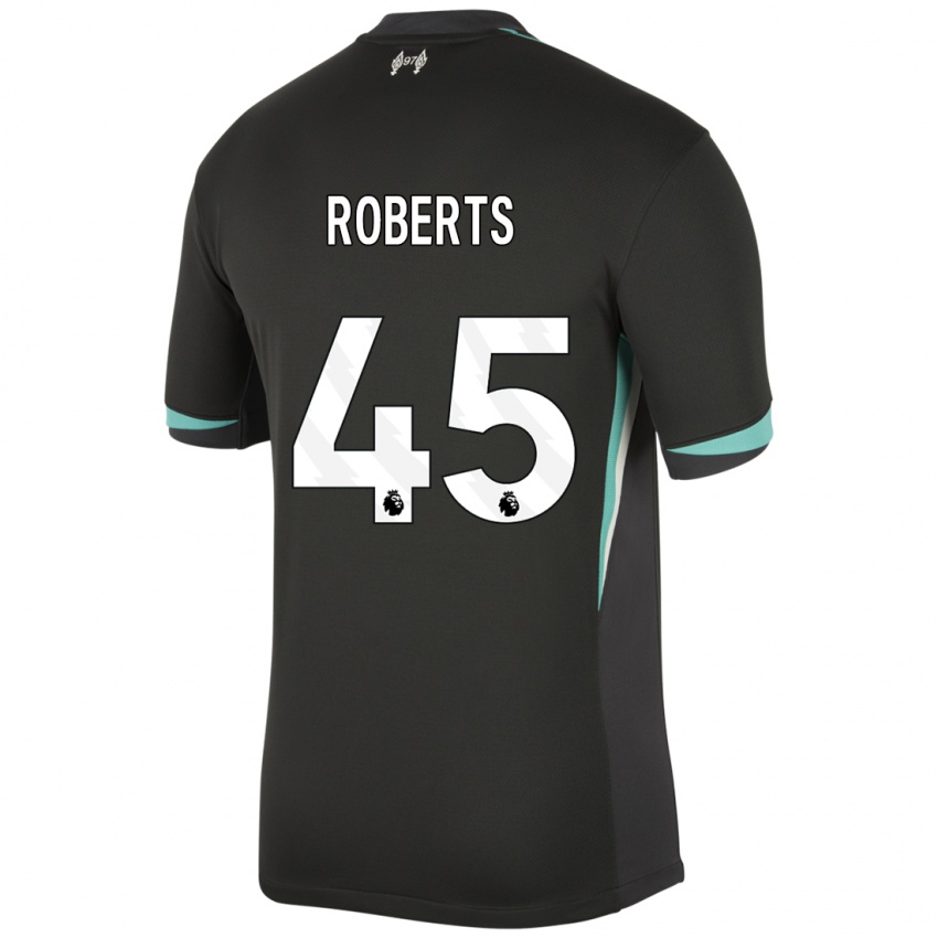 Kinder Iwan Roberts #45 Schwarz Anthrazitweiß Auswärtstrikot Trikot 2024/25 T-Shirt Schweiz