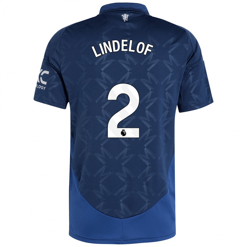 Kinder Victor Lindelof #2 Indigo Auswärtstrikot Trikot 2024/25 T-Shirt Schweiz