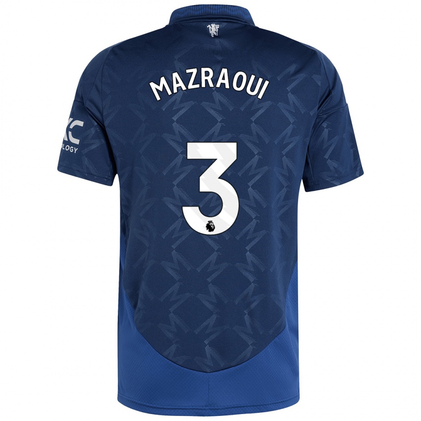 Kinder Noussair Mazraoui #3 Indigo Auswärtstrikot Trikot 2024/25 T-Shirt Schweiz