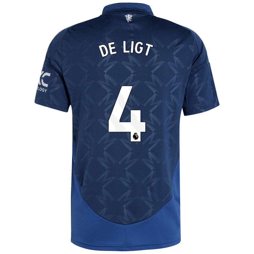 Kinder Matthijs De Ligt #4 Indigo Auswärtstrikot Trikot 2024/25 T-Shirt Schweiz