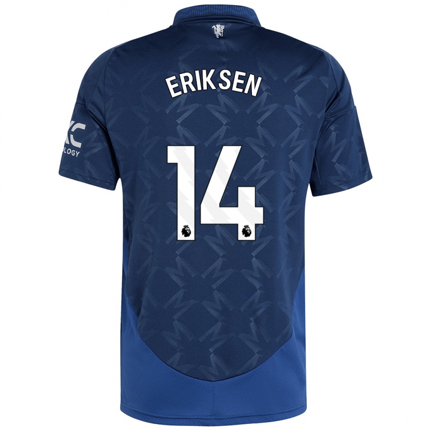 Kinder Christian Eriksen #14 Indigo Auswärtstrikot Trikot 2024/25 T-Shirt Schweiz