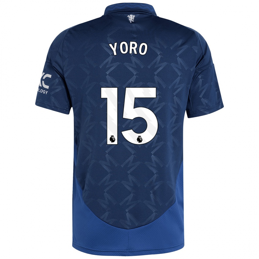 Kinder Leny Yoro #15 Indigo Auswärtstrikot Trikot 2024/25 T-Shirt Schweiz