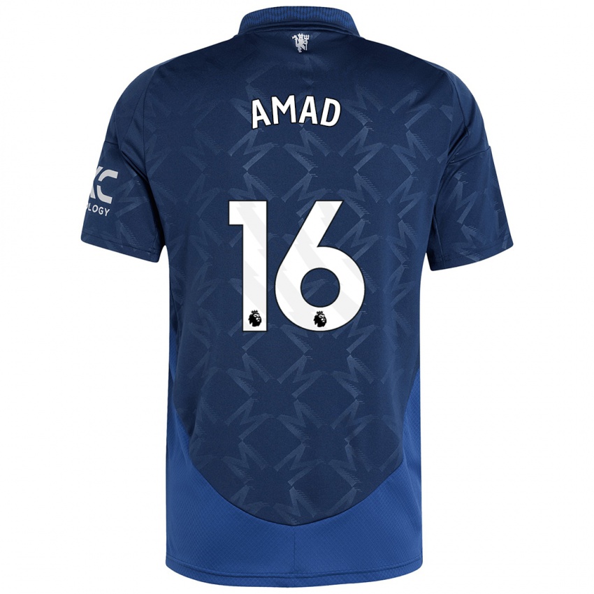 Kinder Amad Diallo #16 Indigo Auswärtstrikot Trikot 2024/25 T-Shirt Schweiz