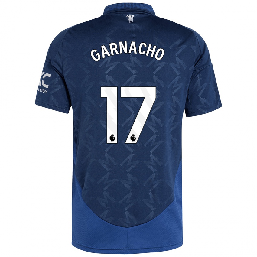 Kinder Alejandro Garnacho #17 Indigo Auswärtstrikot Trikot 2024/25 T-Shirt Schweiz