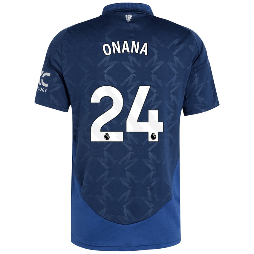 Kinder Andre Onana #24 Indigo Auswärtstrikot Trikot 2024/25 T-Shirt Schweiz