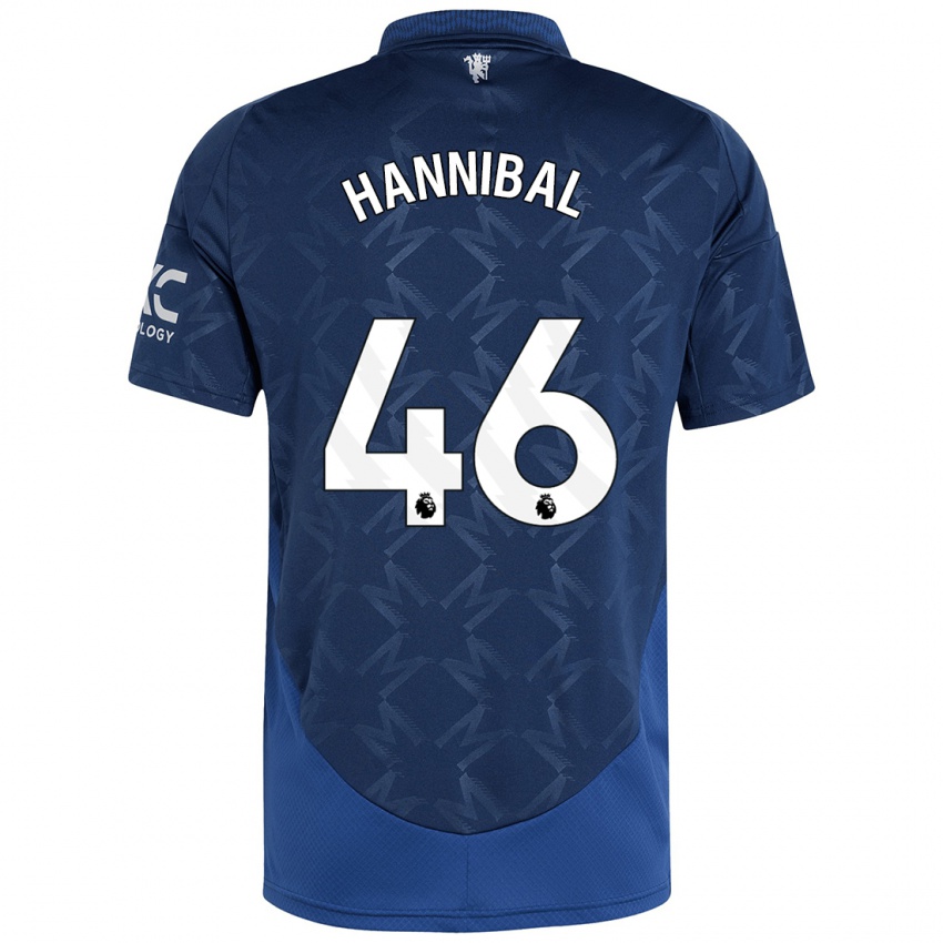 Kinder Hannibal Mejbri #46 Indigo Auswärtstrikot Trikot 2024/25 T-Shirt Schweiz