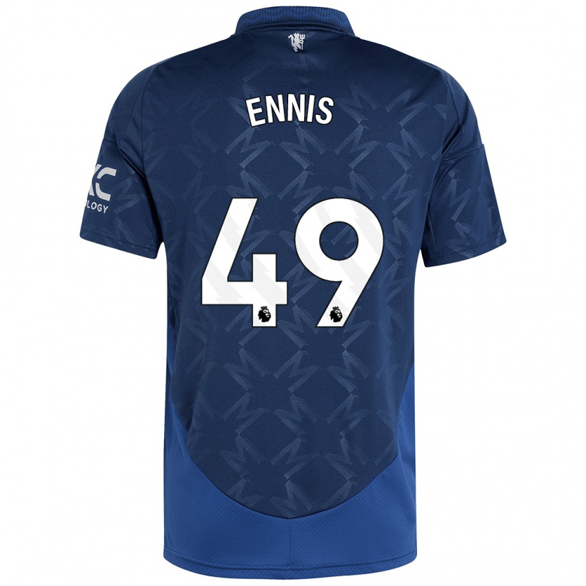 Kinder Ethan Ennis #49 Indigo Auswärtstrikot Trikot 2024/25 T-Shirt Schweiz