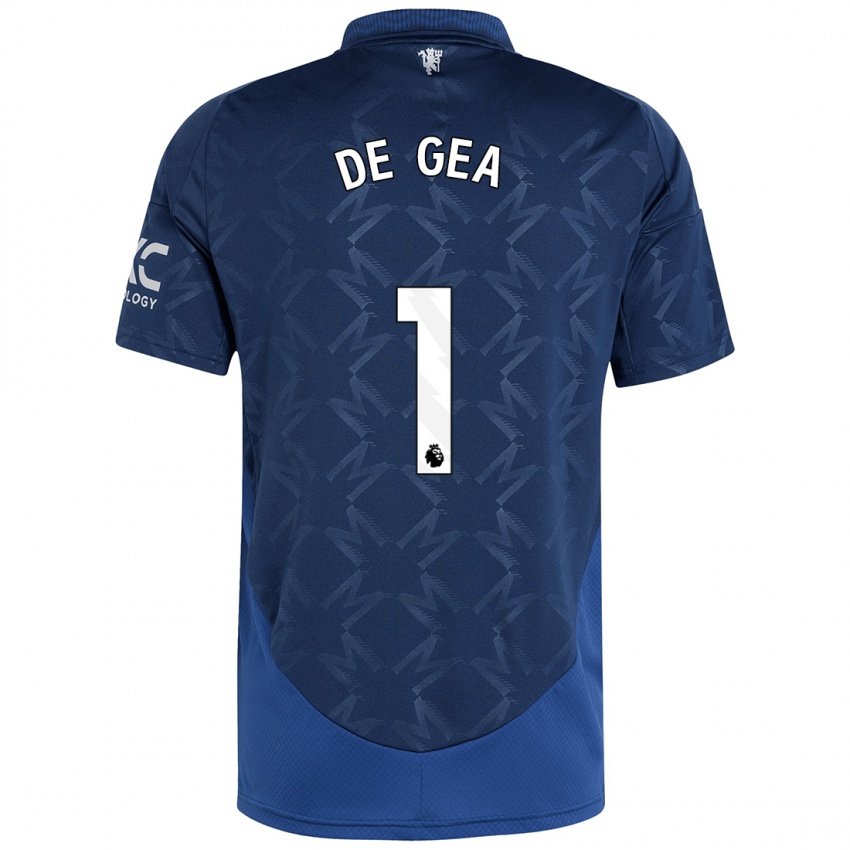 Kinder David De Gea #1 Indigo Auswärtstrikot Trikot 2024/25 T-Shirt Schweiz