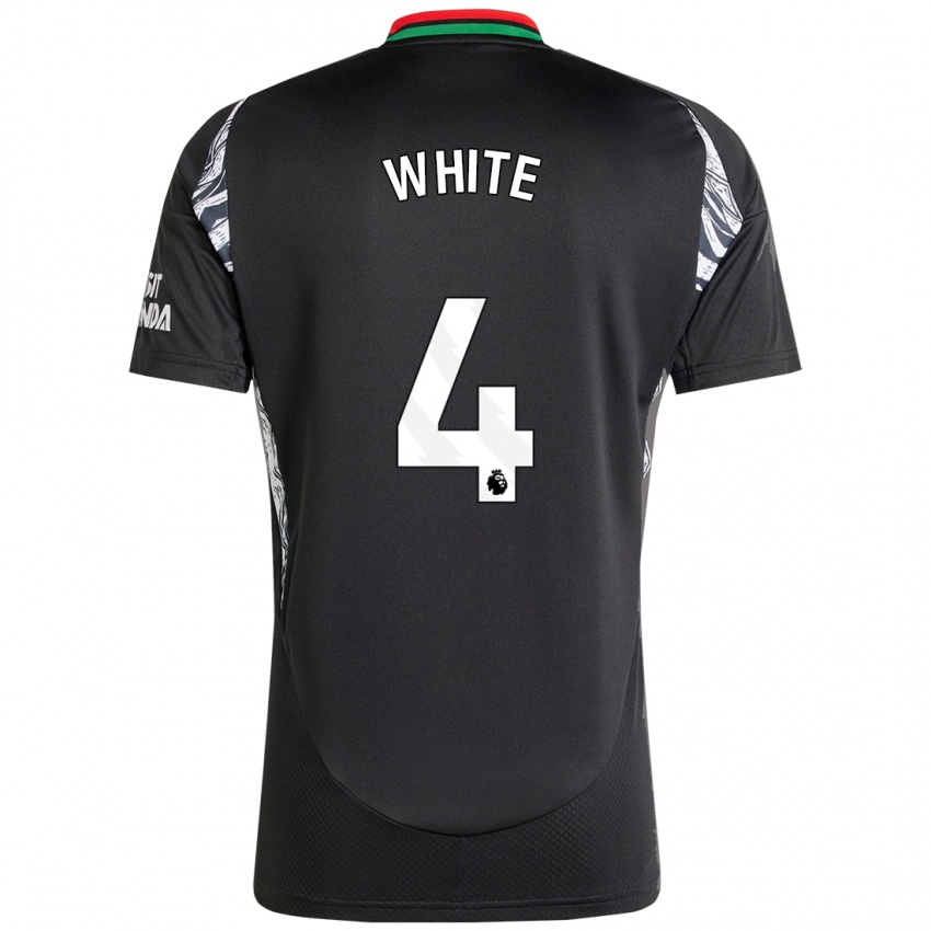 Enfant Maillot Ben White #4 Noir Tenues Extérieur 2024/25 T-Shirt Suisse