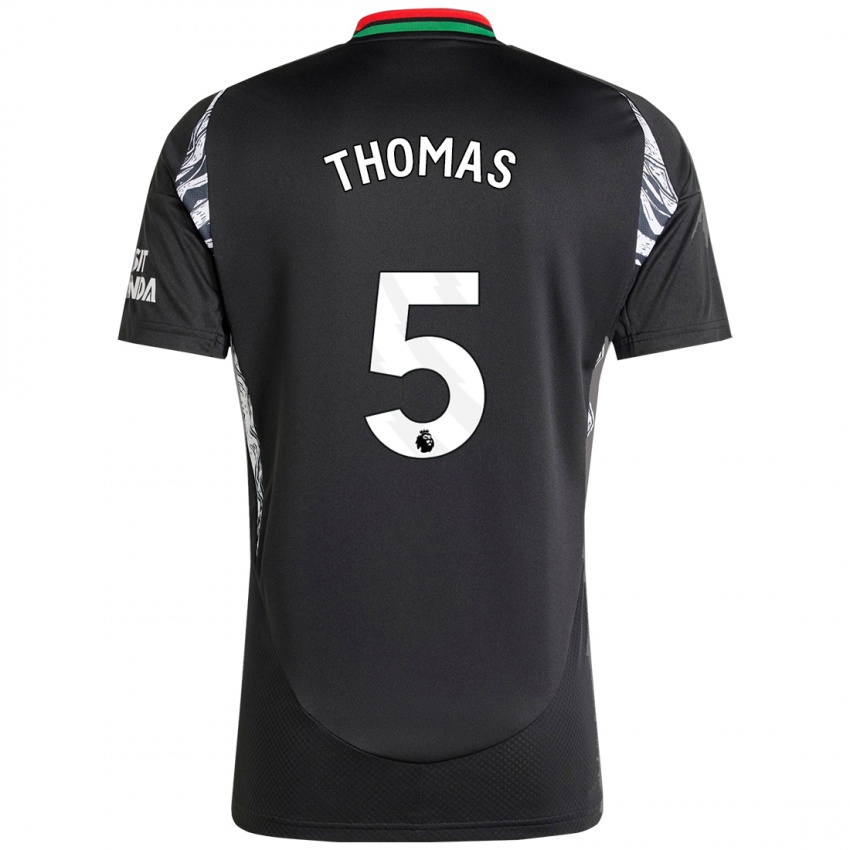 Enfant Maillot Thomas Partey #5 Noir Tenues Extérieur 2024/25 T-Shirt Suisse