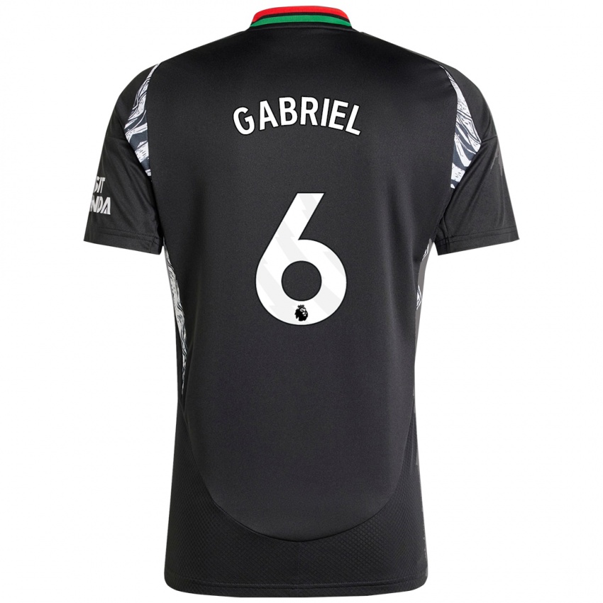 Kinder Gabriel Magalhaes #6 Schwarz Auswärtstrikot Trikot 2024/25 T-Shirt Schweiz