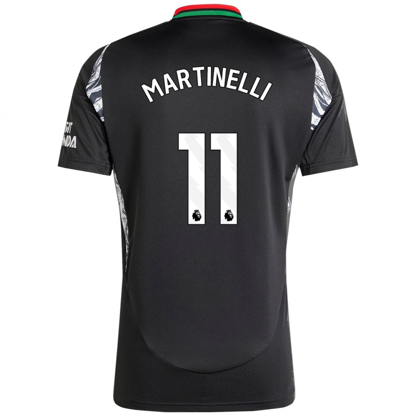 Enfant Maillot Gabriel Martinelli #11 Noir Tenues Extérieur 2024/25 T-Shirt Suisse