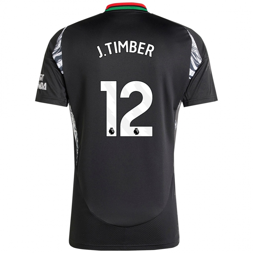 Enfant Maillot Jurrien Timber #12 Noir Tenues Extérieur 2024/25 T-Shirt Suisse