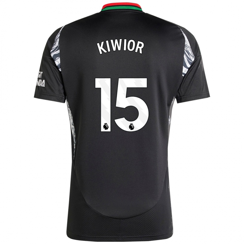 Enfant Maillot Jakub Kiwior #15 Noir Tenues Extérieur 2024/25 T-Shirt Suisse