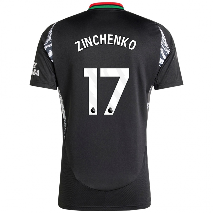 Enfant Maillot Oleksandr Zinchenko #17 Noir Tenues Extérieur 2024/25 T-Shirt Suisse