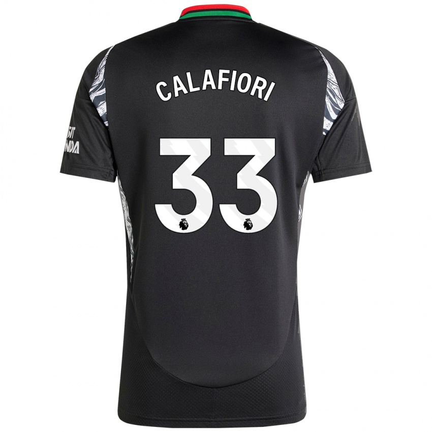 Enfant Maillot Riccardo Calafiori #33 Noir Tenues Extérieur 2024/25 T-Shirt Suisse