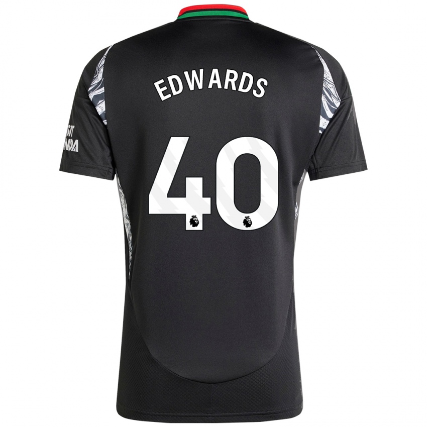 Enfant Maillot Khayon Edwards #40 Noir Tenues Extérieur 2024/25 T-Shirt Suisse