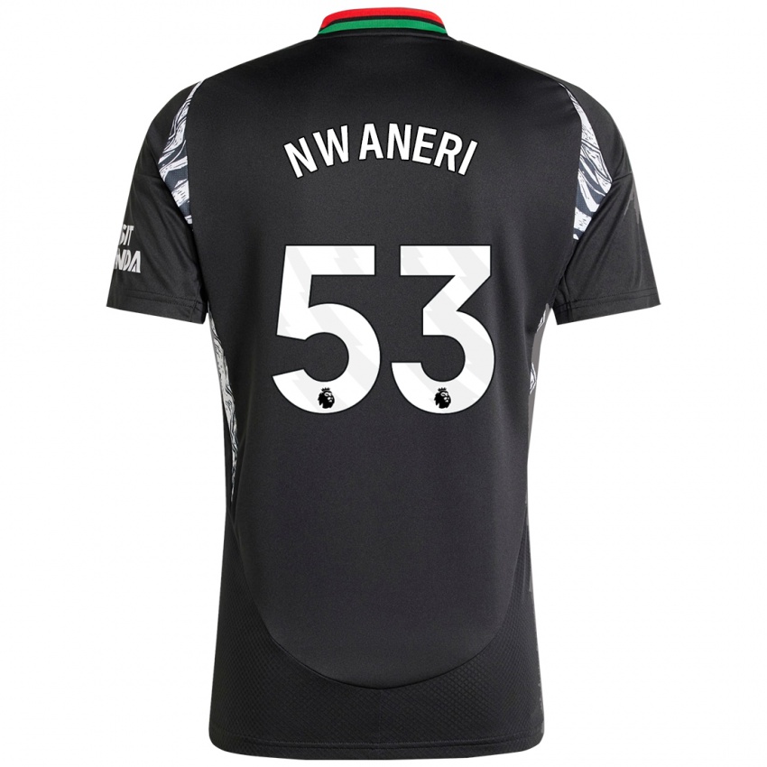 Enfant Maillot Ethan Nwaneri #53 Noir Tenues Extérieur 2024/25 T-Shirt Suisse