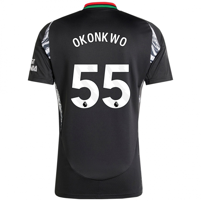 Enfant Maillot Brian Okonkwo #55 Noir Tenues Extérieur 2024/25 T-Shirt Suisse