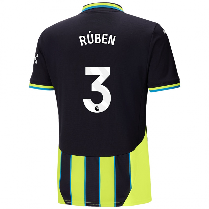 Kinder Ruben Dias #3 Blaugelb Auswärtstrikot Trikot 2024/25 T-Shirt Schweiz