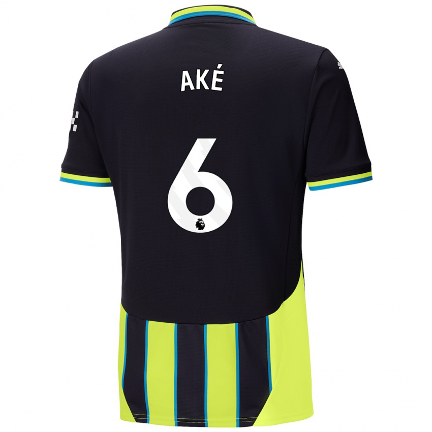 Kinder Nathan Ake #6 Blaugelb Auswärtstrikot Trikot 2024/25 T-Shirt Schweiz