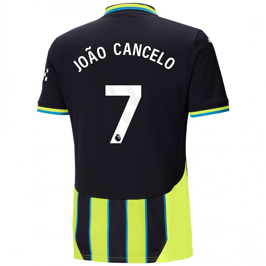 Kinder Joao Cancelo #7 Blaugelb Auswärtstrikot Trikot 2024/25 T-Shirt Schweiz