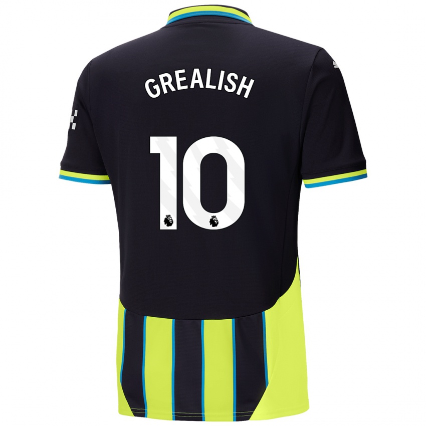 Kinder Jack Grealish #10 Blaugelb Auswärtstrikot Trikot 2024/25 T-Shirt Schweiz