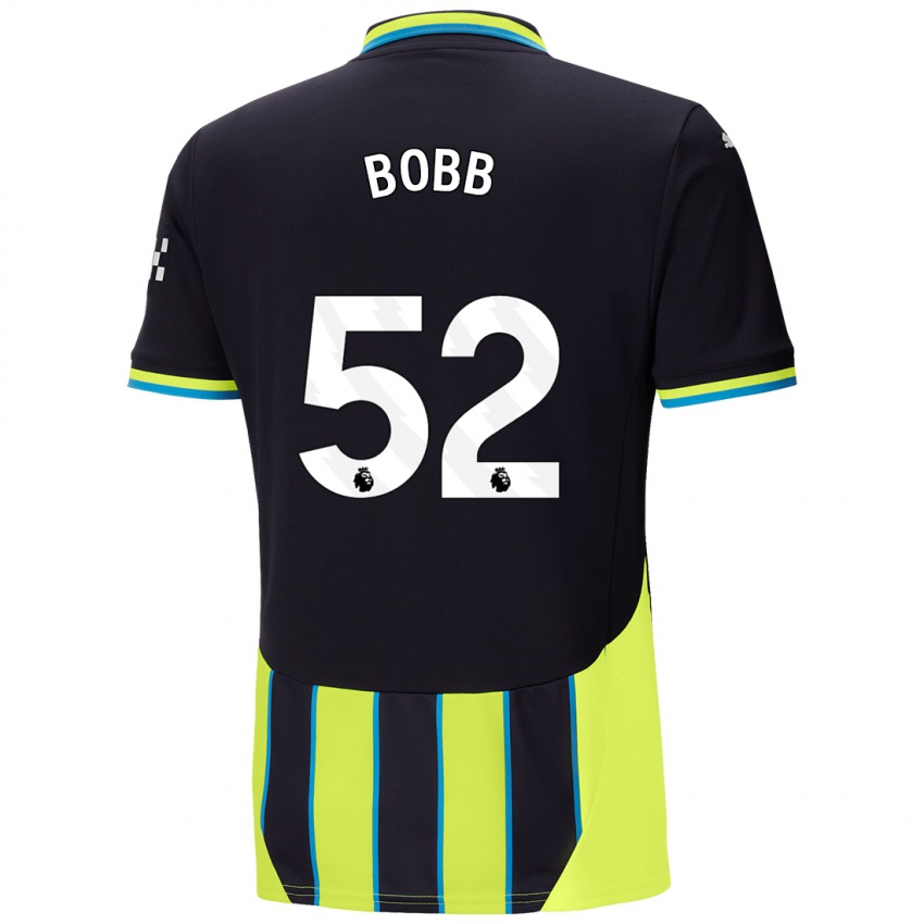 Kinder Oscar Bobb #52 Blaugelb Auswärtstrikot Trikot 2024/25 T-Shirt Schweiz