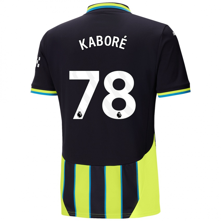 Kinder Issa Kabore #78 Blaugelb Auswärtstrikot Trikot 2024/25 T-Shirt Schweiz