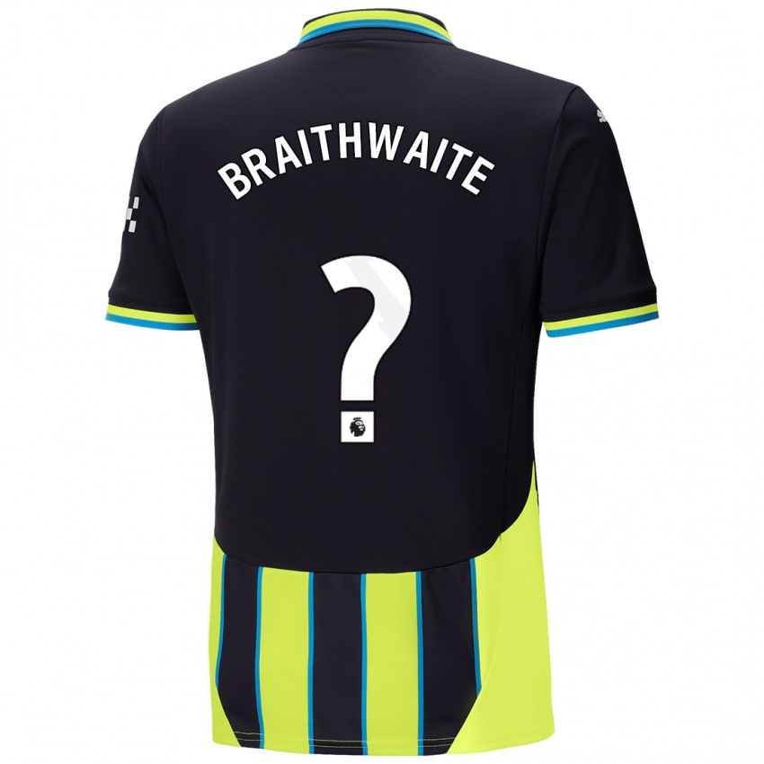 Kinder Kaden Braithwaite #0 Blaugelb Auswärtstrikot Trikot 2024/25 T-Shirt Schweiz