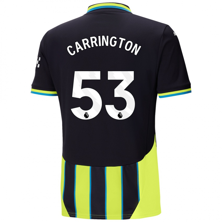 Kinder Ezra Carrington #53 Blaugelb Auswärtstrikot Trikot 2024/25 T-Shirt Schweiz