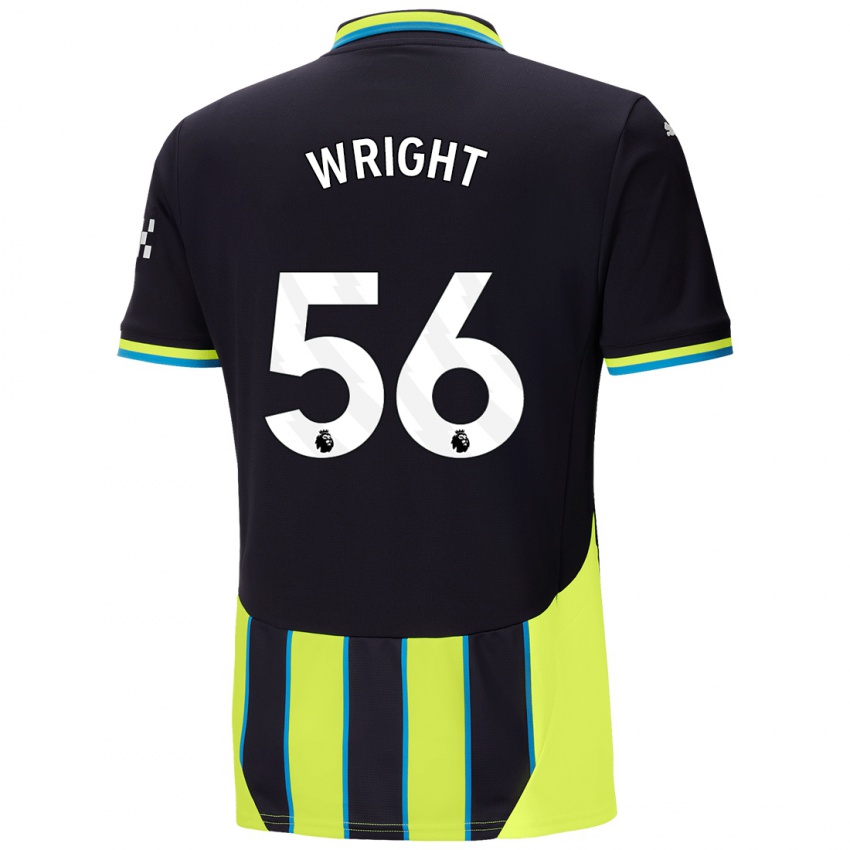 Kinder Jacob Wright #56 Blaugelb Auswärtstrikot Trikot 2024/25 T-Shirt Schweiz