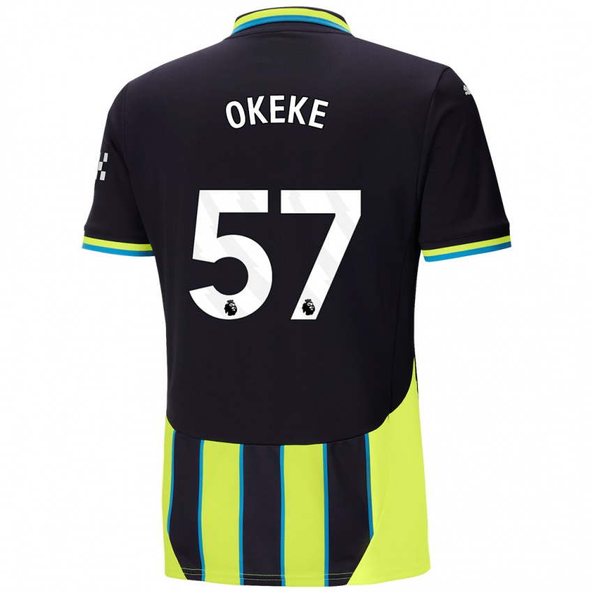 Kinder Michael Okeke #57 Blaugelb Auswärtstrikot Trikot 2024/25 T-Shirt Schweiz