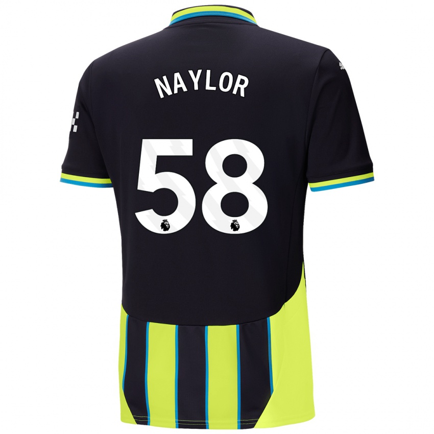 Kinder Seb Naylor #58 Blaugelb Auswärtstrikot Trikot 2024/25 T-Shirt Schweiz