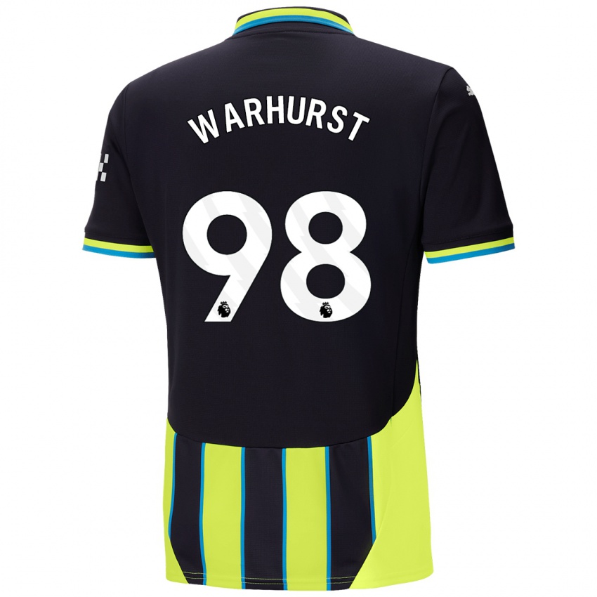 Kinder Matthew Warhurst #98 Blaugelb Auswärtstrikot Trikot 2024/25 T-Shirt Schweiz