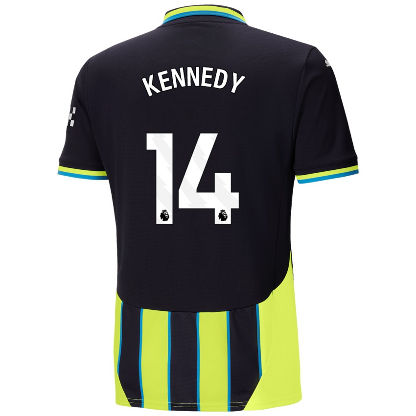 Kinder Alanna Kennedy #14 Blaugelb Auswärtstrikot Trikot 2024/25 T-Shirt Schweiz