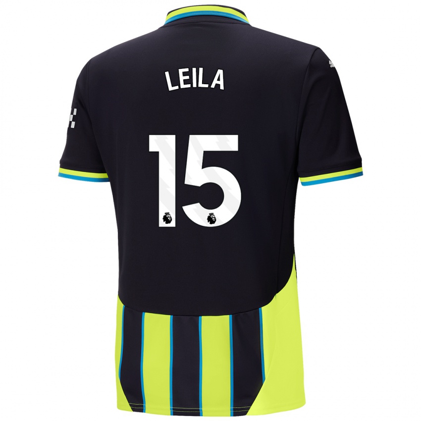 Kinder Leila Ouahabi #15 Blaugelb Auswärtstrikot Trikot 2024/25 T-Shirt Schweiz