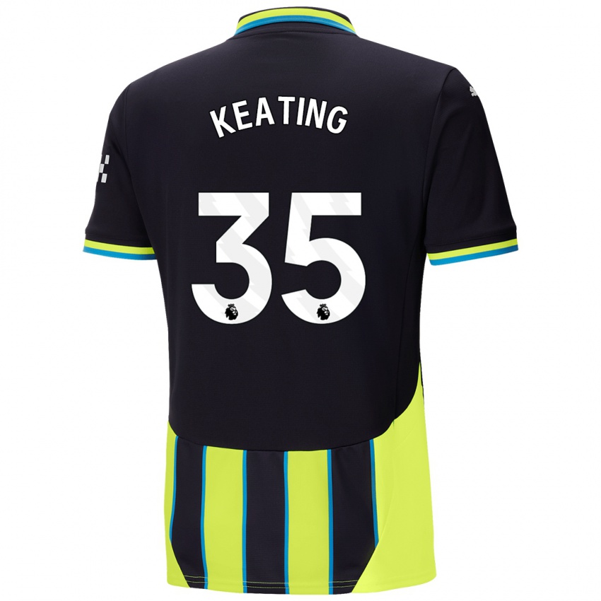 Kinder Khiara Keating #35 Blaugelb Auswärtstrikot Trikot 2024/25 T-Shirt Schweiz