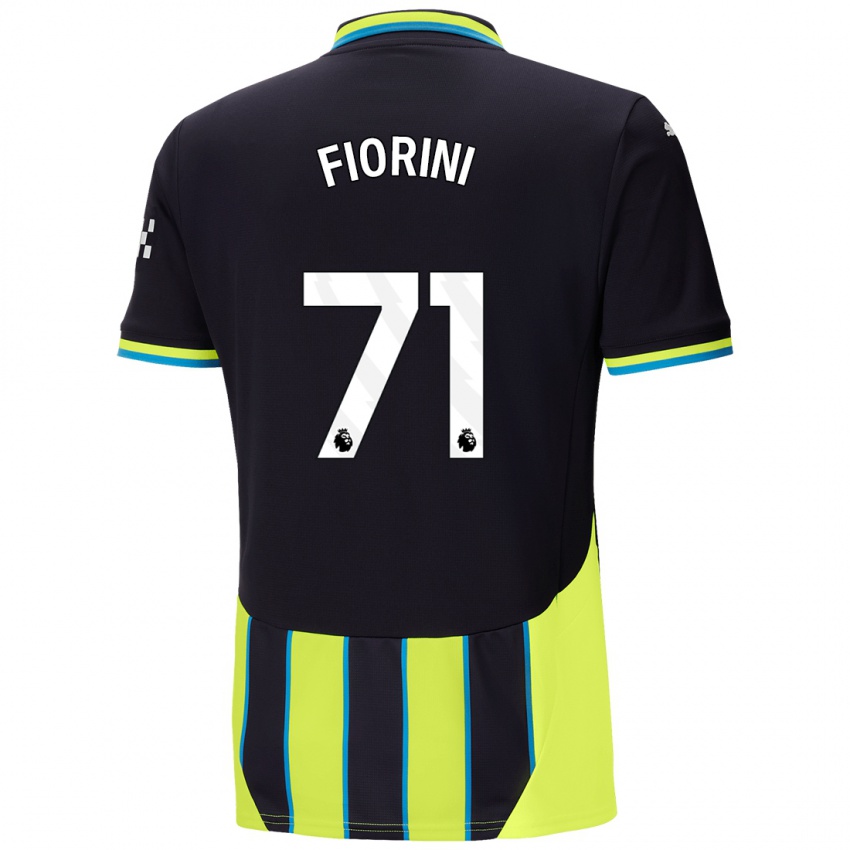 Kinder Lewis Fiorini #71 Blaugelb Auswärtstrikot Trikot 2024/25 T-Shirt Schweiz