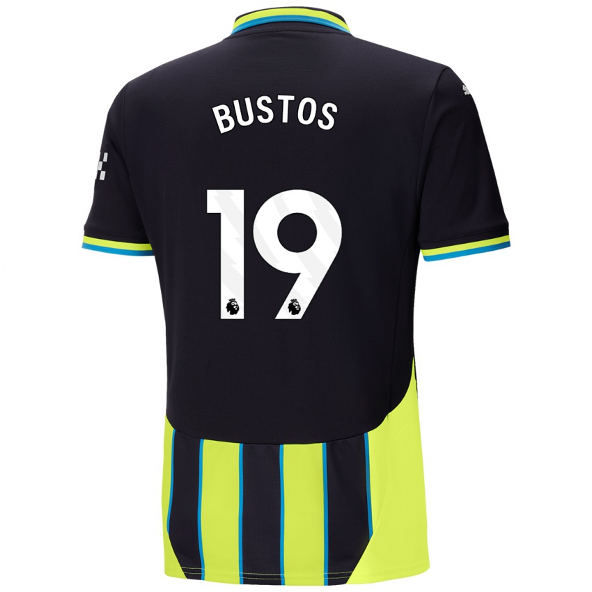 Kinder Nahuel Bustos #19 Blaugelb Auswärtstrikot Trikot 2024/25 T-Shirt Schweiz