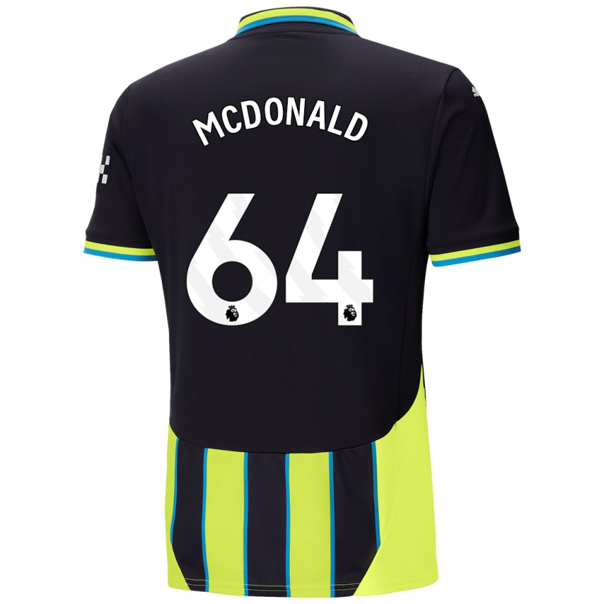 Kinder Rowan Mcdonald #64 Blaugelb Auswärtstrikot Trikot 2024/25 T-Shirt Schweiz