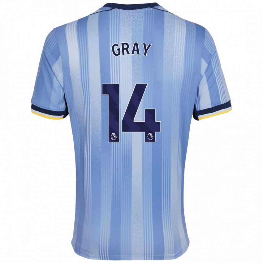 Enfant Maillot Archie Gray #14 Bleu Clair Tenues Extérieur 2024/25 T-Shirt Suisse