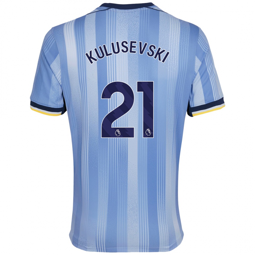 Kinder Dejan Kulusevski #21 Hellblau Auswärtstrikot Trikot 2024/25 T-Shirt Schweiz