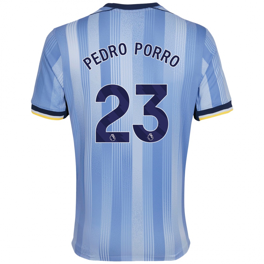 Kinder Pedro Porro #23 Hellblau Auswärtstrikot Trikot 2024/25 T-Shirt Schweiz