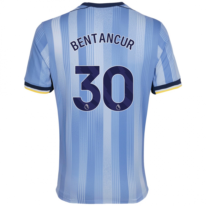 Kinder Rodrigo Bentancur #30 Hellblau Auswärtstrikot Trikot 2024/25 T-Shirt Schweiz