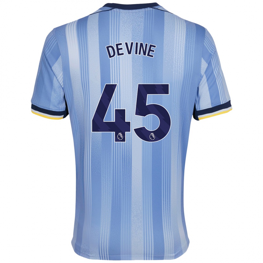 Kinder Alfie Devine #45 Hellblau Auswärtstrikot Trikot 2024/25 T-Shirt Schweiz