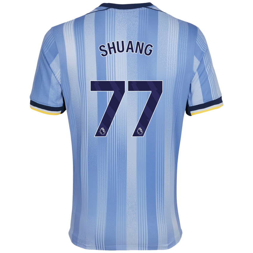 Kinder Wang Shuang #77 Hellblau Auswärtstrikot Trikot 2024/25 T-Shirt Schweiz