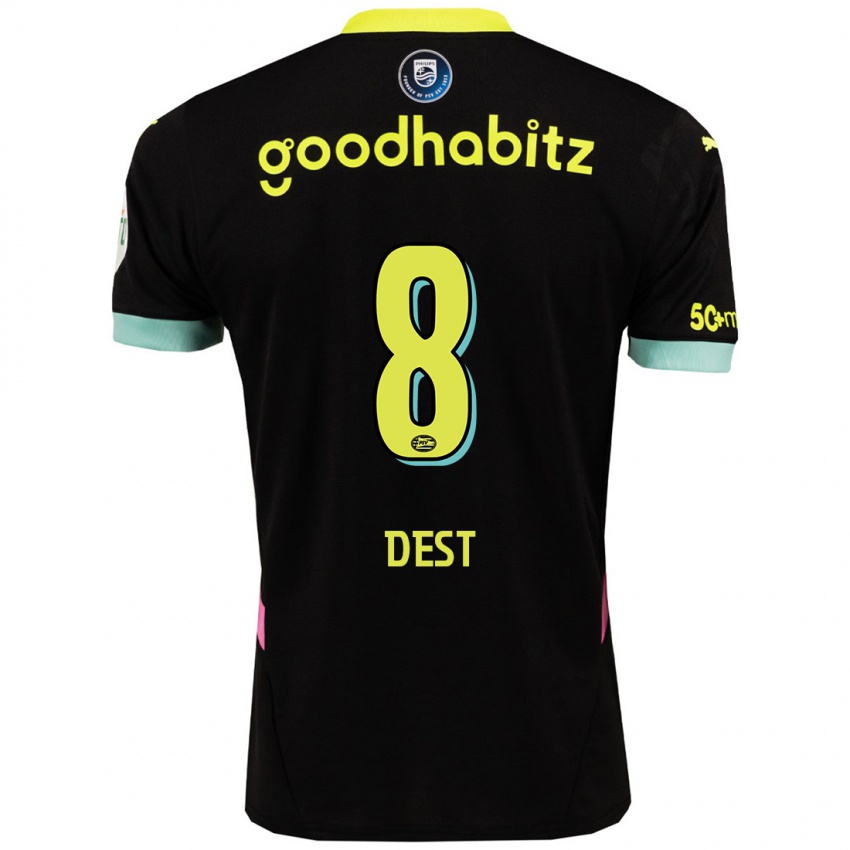 Kinder Sergino Dest #8 Schwarz Gelb Auswärtstrikot Trikot 2024/25 T-Shirt Schweiz