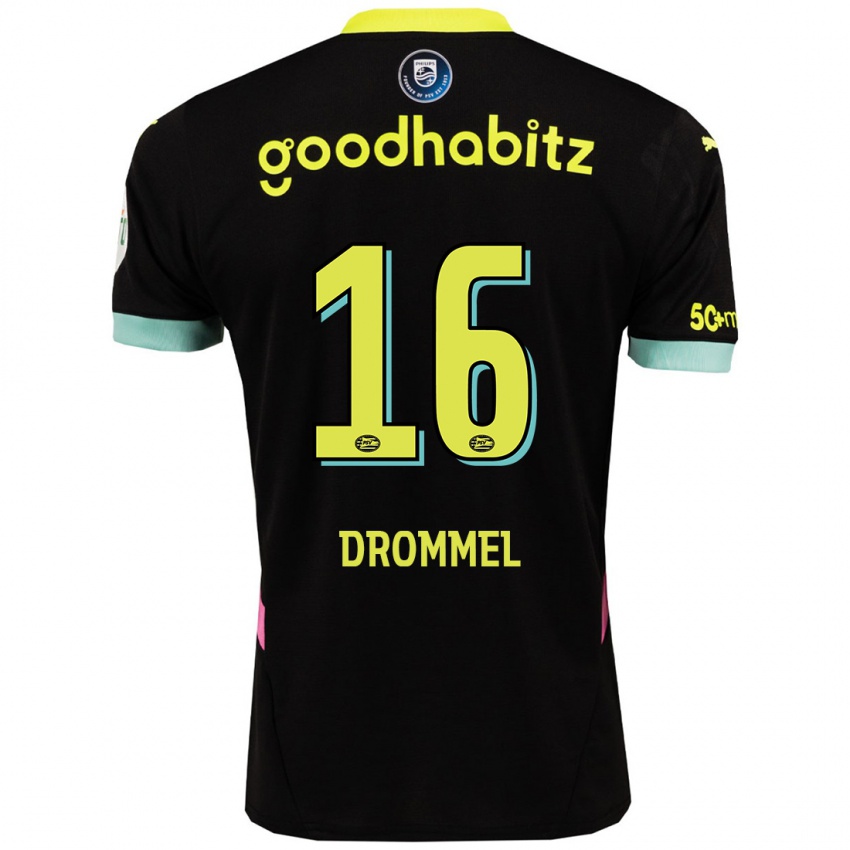 Kinder Joel Drommel #16 Schwarz Gelb Auswärtstrikot Trikot 2024/25 T-Shirt Schweiz