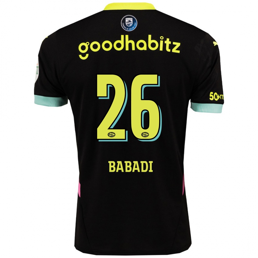 Kinder Isaac Babadi #26 Schwarz Gelb Auswärtstrikot Trikot 2024/25 T-Shirt Schweiz